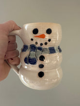 Snowmen Mug -Color scarf Blue and Light Blue