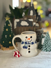 Snowmen Mug -Color scarf Blue and Light Blue