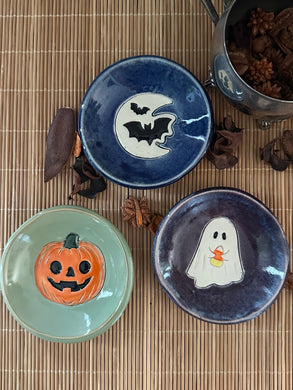 Pumpkin, Bat and Ghost Dish SET
